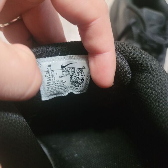 Nike Ebernon Low Mens Size 13 Black Leather AQ1775-003 - Picture 6 of 6